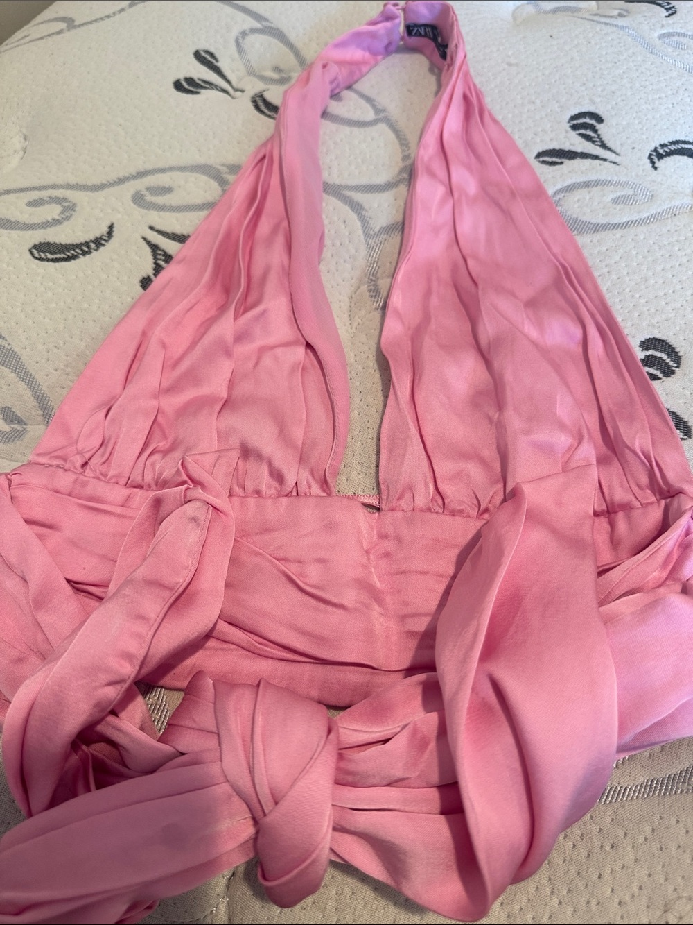 Zara Pink Halter Tie-Back Intimate Top